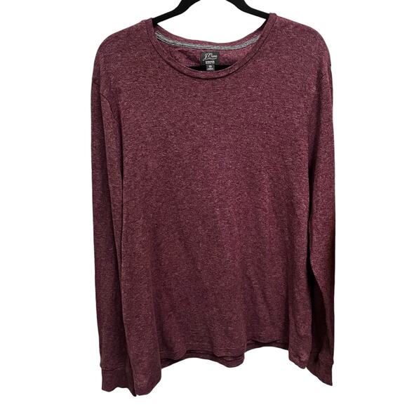 J. Crew Other - J. Crew Shirt Sz XXL Cashmere Blent Tee Red Burgandy Soft Long Sleeve Casual